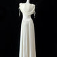 NiceVestidos - Weißes schlichtes, modisches, langes Satin-Ballkleid Nv5618