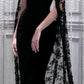 Robe de soirée sirène noire, noble et élégante, en dentelle fine, longue et élégante, robe de bal traînante, robe de soirée nv1914