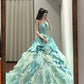 Blaues langes Ballkleid NV6717