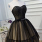 A-Linie schwarze Spitze herzförmiger Ausschnitt kurzes Mini-Bustier Homecoming-Kleid Abendkleid Partykleid nv2283