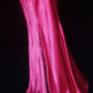 Robe de soirée longue en satin rose rouge Barbie Princess Fashion, épaules dénudées, dos nu, nv5205
