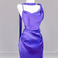 Robe de bal longue en satin violet, élégante et dos nu, nv4964