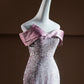 Rosa funkelndes langes Meerjungfrau-Ballkleid mit Pailletten, Abendkleid, Partykleid, nv4751