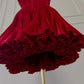 NiceVestidos-_NV Kurzes rotes Samtkleid für festliche Anlässe NV5938
