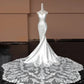 Robe de soirée longue blanche élégante en satin et dentelle, coupe sirène, coupe slim, robe de bal, robe de soirée, robe de mariée, nv4742