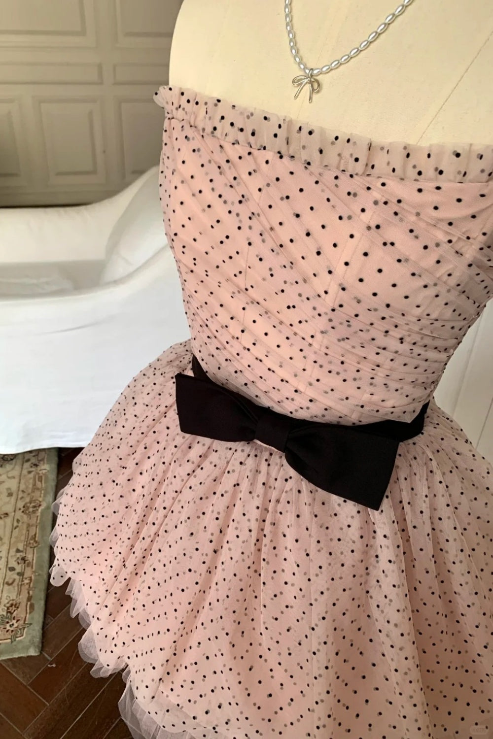 NiceVestidos - Robe courte de soirée, robe d'anniversaire, robe bouffante en tulle à pois, NV5671