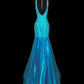 Robe de soirée élégante à col en V et motif floral, style sirène, longue, en satin, longueur au sol, robe de bal, robe de soirée, robe de bal, nv3862