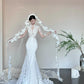Robe de soirée sirène longue en tulle et dentelle, magnifique, élégante et exquise, longueur au sol, robe de bal, robe de mariée nv4054