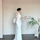 White Fashionable Gorgeous Elegant Exquisite Lace Long Mermaid Floor-length Tail Ball Dress Evening Dress Wedding Dress nv4056