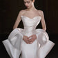 Wunderschönes, exquisites, langes, mit Perlen besetztes Satin-Meerjungfrauen-Ballkleid mit schmalem Abendkleid und Brautkleid nv4127