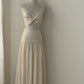 Champagne White Elegant Retro Fashion Romantic Exquisite Lace Spaghetti Strap Long Floor Length Chiffon Ball Gown Evening Dress Birthday/Vacation/Wedding Dress Ball Gown nv4074