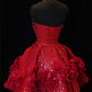 Rotes Heimkehrkleid mit Perlenbesatz und V-Ausschnitt, sexy, kurzes Ballkleid, Abendkleid, Geburtstagskleid, nv4413
