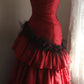 Flammenrotes, unregelmäßiges Prinzessinnenkleid, Hochzeitskleid NV6585