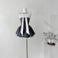 Schwarzes, kurzes Satin-Heimkehrkleid mit Schleife, Geburtstagspartykleid, nv5263