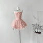 Pink Butterfly Short Chiffon Homecoming Dress Birthday Party Dress nv5264