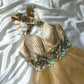 Robe de soirée courte en tulle ornée de perles dorées, magnifique robe d'anniversaire nv5237
