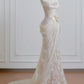 🤍🤍 Robe de mariée longue sirène en dentelle exquise et romantique, référence NV6582