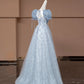 Robe de soirée longue bleue à fleurs pour filles, élégante et tendance, nv4745