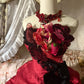 Red floral lace tulle floor-length ball gown nv5170