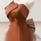 Robe de soirée longue en satin marron, élégante, style sirène, en tulle, nv4752