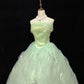 Robe de soirée princesse en tulle, élégante et verte, longue et à la mode, robe de bal, robe d'anniversaire, nv4137