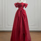 Rotes elegantes langes Tüll-Ballkleid Abendkleid nv4953