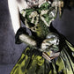 Green gorgeous exquisite beaded long satin ball gown evening dress party dress nv4375