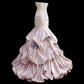Robe de soirée longue en satin et tulle rose, tenue de princesse, avec nœud en dentelle et nœud, tenue de cérémonie pour adulte, robe d'anniversaire, nv4199