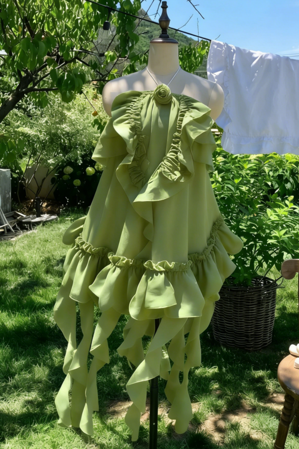 White Sweet Short Chiffon Homecoming Dress Birthday Party Dress nv4938