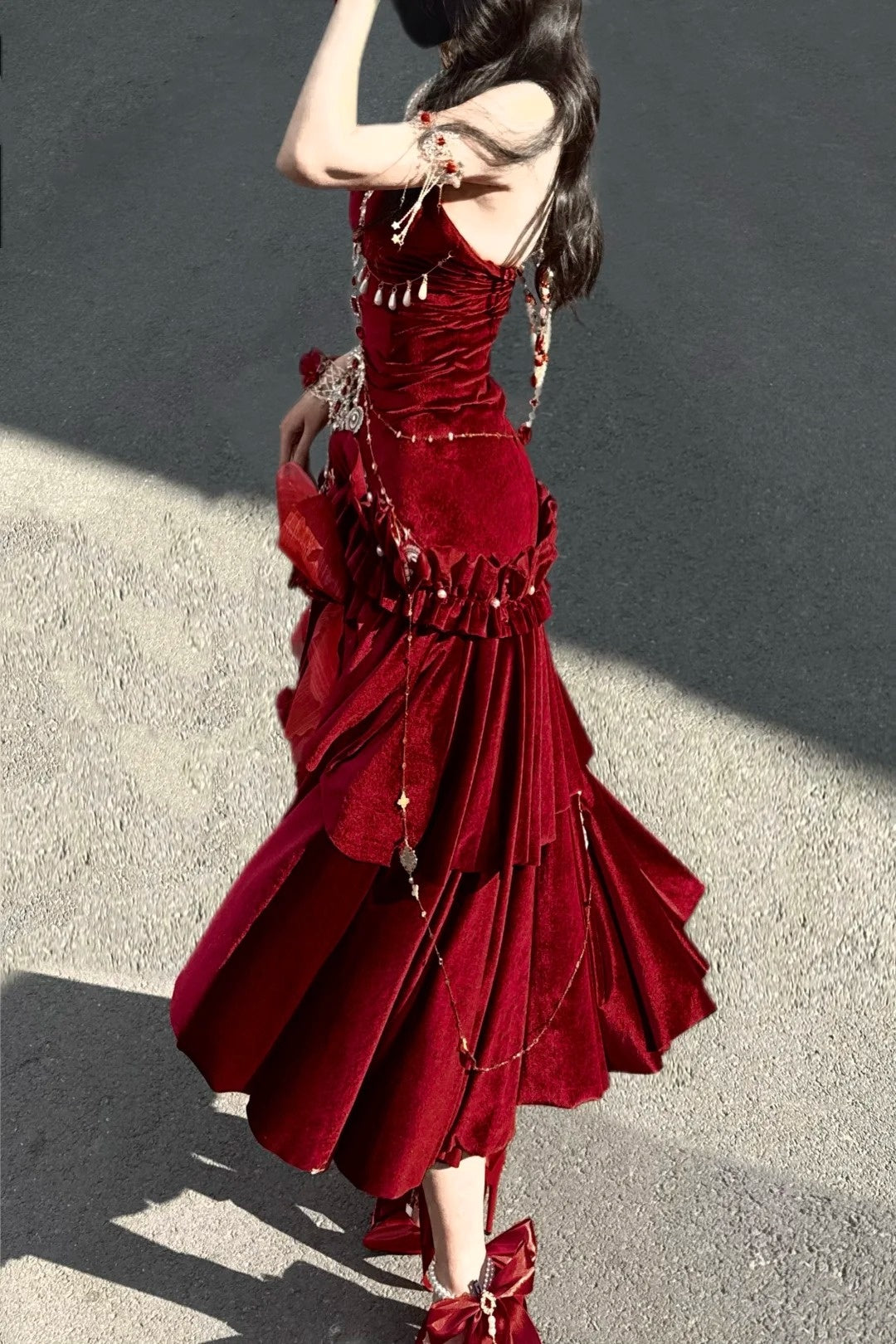 Retro langes Göttinnenkleid, Ballkleid NV6474