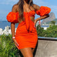 Orange heißes sexy einzigartiges kurzes Mini-Ballkleid Abendkleid Partykleid Homecoming-Kleid NV2349