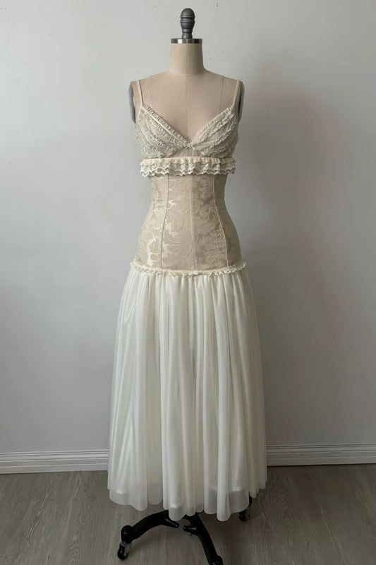 NiceVestidos – Vintage-Spitzenkleid mit Trägern, Jacquard-Korsett-Tüllballkleid für exklusive Hochzeiten im Hofstil NV5893