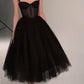 Schwarzes, modisches, herzförmiger Ausschnitt, langer Tüll, Ballkleid für Teenager, formelles Kleid aus Tüll, Abendkleid, Abschlussfeier, NV119