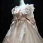 Light Pink Off Shoulder Ball Gown Lace Ruffle Puff Sleeve Big Bow Organza Lolita Formal Dress  NV6974