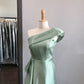Robe de soirée longue en satin, simple et élégante, verte, à la mode, pour demoiselle d'honneur, pour fête de mariage, pour mère de la mariée, nv3886