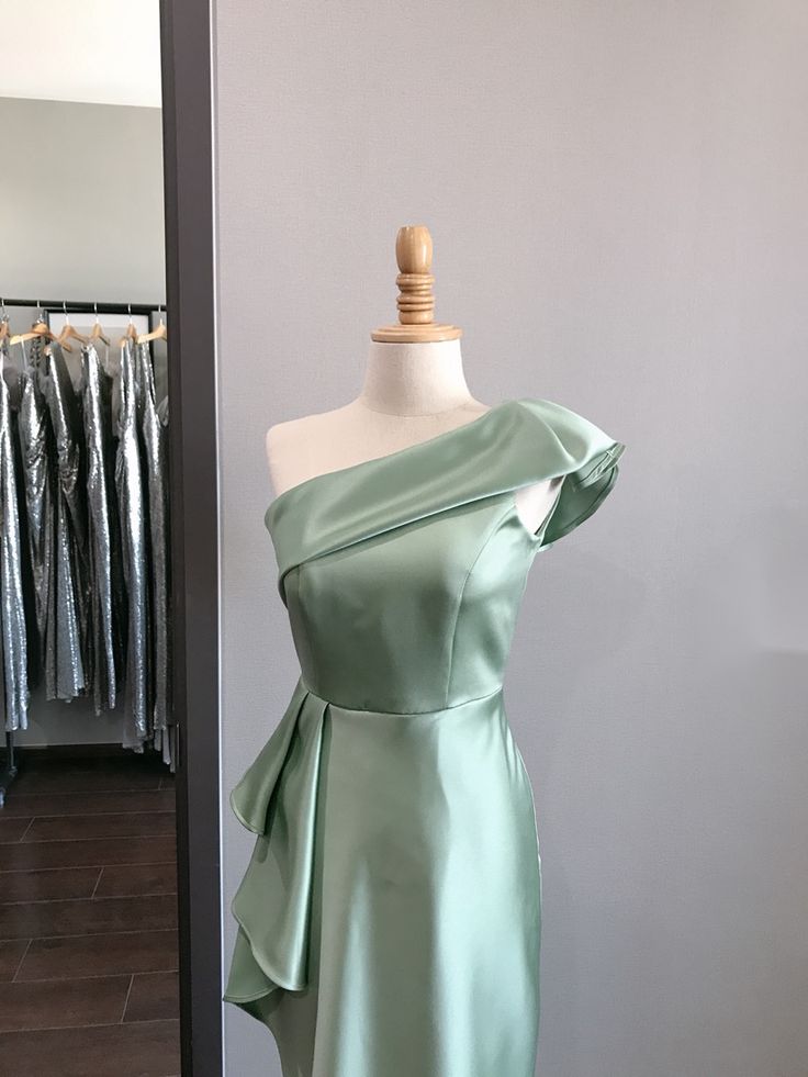 Robe de soirée longue en satin, simple et élégante, verte, à la mode, pour demoiselle d'honneur, pour fête de mariage, pour mère de la mariée, nv3886