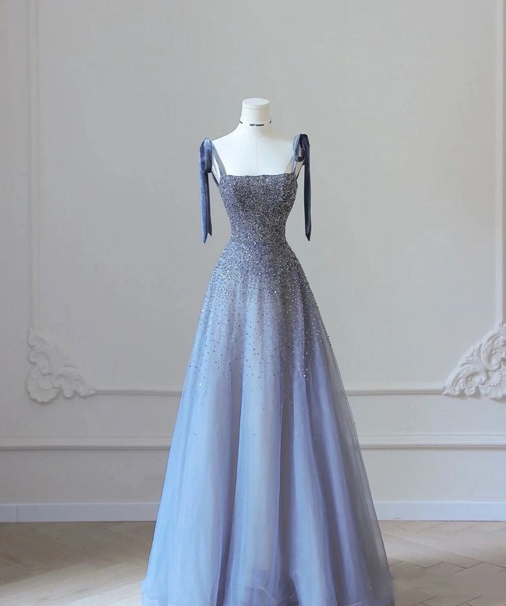 Robe de soirée en tulle violet, luxueuse, brillante, élégante, à la mode, exquise, longueur au sol, strass, robe de bal, robe de remise de diplôme, robe de soirée nv3940
