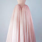 Robe longue de soirée en tulle rose vintage simple et élégante avec corset nv2723