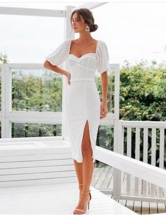 Robe d'anniversaire courte à double sens, simple et blanche, robe de bal, robe de soirée, nv2192
