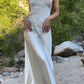 Robe de cocktail longue en satin ivoire à épaules dénudées et à fleurs, longueur au sol, robe de soirée nv4105