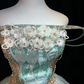 Ombre Macaron Tulle Prom Dress Spaghetti Strap Corset 3D Petal Princess Ball Gown  NV6989