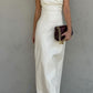 Weißes modisches One-Shoulder-off-Shoulder-Slim-Ballkleid-Abendkleid-Partykleid nv1943