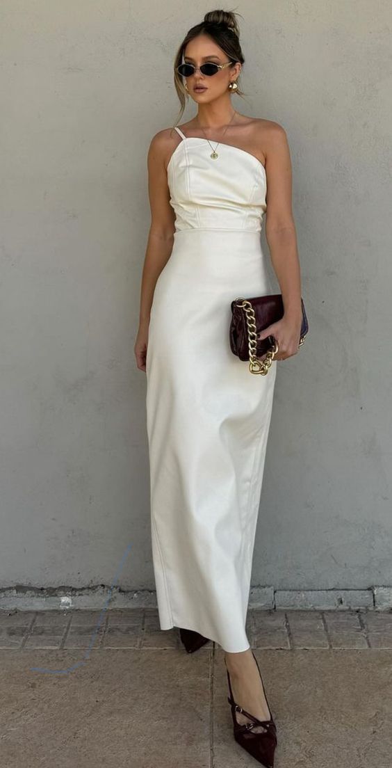 Weißes modisches One-Shoulder-off-Shoulder-Slim-Ballkleid-Abendkleid-Partykleid nv1943