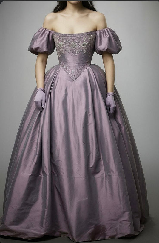 NiceVestidos-Lila langes Ballkleid im Retro-Stil NV6114