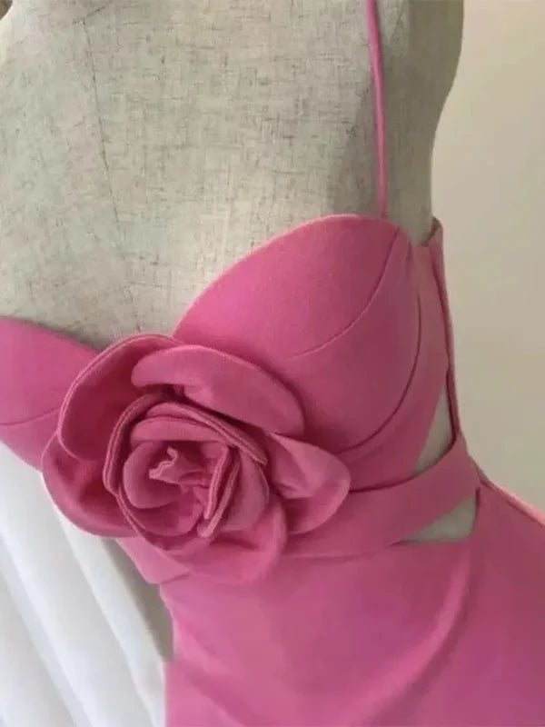 Süßes Minikleid mit rosa Rosen, kurzes Kleid für Abschlussball, Party, nv1691