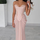Trägerloses A-Linien-Ballkleid im Meerjungfrauen-Stil in Rosa, Abend- und Ballkleid nv1743
