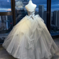 Strapless Off White Princess Ball Gown Ruched Tulle 3D Pink Rose Formal Wedding Prom Dress  NV6982