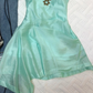 Mint Green Satin Short Homecoming Dress Round Neck Cap Sleeve A-Line Asymmetrical Hem Vintage Cocktail Gown  NV6917