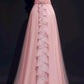 Rosa Retro Süße Spitze Strap Lange Tüll Elegante Ballkleid Abendkleid Geburtstag Party Kleid Prom Dressnv3771