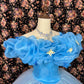 Robe de soirée longue en tulle bleu princesse Cendrillon, robe de bal, robe de quinceanera, nv4647